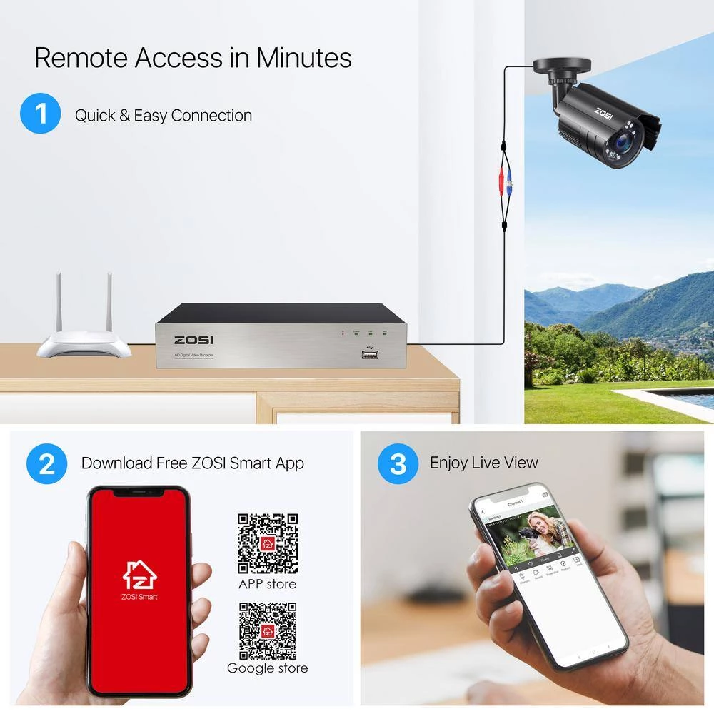 H.265 Plus 8-Channel 5MP-LITE DVR 1TB Hard Drive Security Camera System with 4 1080p Wired Cameras by ZOSI 12 H.265 Plus 8-Channel 5MP-LITE DVR 1TB Hard Drive Security Camera System with 4 1080p Wired Cameras by ZOSI - Image 10