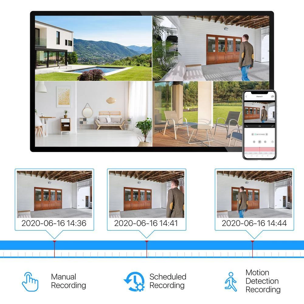 H.265 Plus 8-Channel 5MP-LITE DVR 1TB Hard Drive Security Camera System with 4 1080p Wired Cameras by ZOSI 6 H.265 Plus 8-Channel 5MP-LITE DVR 1TB Hard Drive Security Camera System with 4 1080p Wired Cameras by ZOSI - Image 4