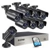 H.265 8-Channel 1080p Plus 5MP-Lite 1TB DVR Home Security Camera System with 8 Wired Outdoor Cameras by ZOSI -ProHT Sales Store black zosi wired security camera systems 8vn 211b8s 10 us 64 1000