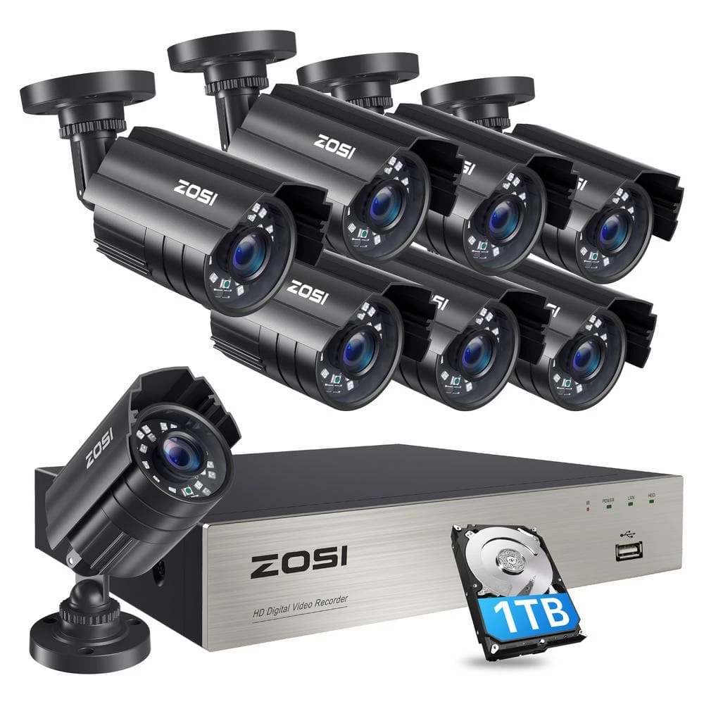 H.265 8-Channel 1080p Plus 5MP-Lite 1TB DVR Home Security Camera System with 8 Wired Outdoor Cameras by ZOSI 3 H.265 8-Channel 1080p Plus 5MP-Lite 1TB DVR Home Security Camera System with 8 Wired Outdoor Cameras by ZOSI