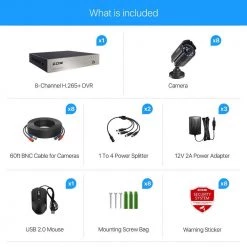 8-Channel 5MP-Lite 2TB DVR Security Camera System with 8-Wired Bullet Cameras, 80 ft. Night Vision by ZOSI -ProHT Sales Store black zosi wired security camera systems 8vn 211b8s 20 us fa 1000