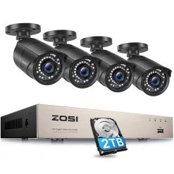 8-Channel 1080p 2TB DVR Home Security Camera System with 4 Wired Outdoor Cameras, Motion Detection, Night Vision by ZOSI