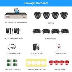 8-Channel 1080P DVR 2TB Video Surveillance System with 4 Wired Outdoor Security Cameras by ZOSI -ProHT Sales Store black zosi wired security camera systems 8vn 418b4s 20 us 76 1000