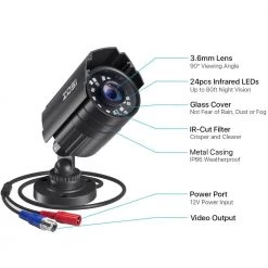 Wired 1080p Outdoor Bullet Security Camera Compatible for All TVI Analog DVR by ZOSI -ProHT Sales Store black zosi wired security cameras 1ac 2112b bs n 1f 1000