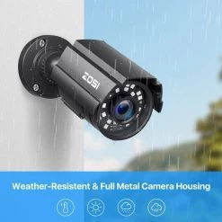 Wired 1080p Outdoor Bullet Security Camera Compatible for All TVI Analog DVR by ZOSI -ProHT Sales Store black zosi wired security cameras 1ac 2112b bs n 4f 1000