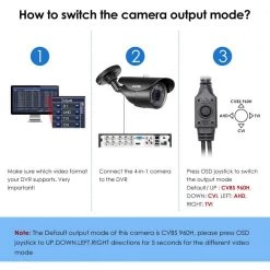 Wired 1080p Outdoor Bullet Security Camera 4-in-1 Compatible for TVI/CVI/AHD/CVBS, 120 ft. Night Vision, IP67 Waterproof by ZOSI 14 Wired 1080p Outdoor Bullet Security Camera 4-in-1 Compatible for TVI/CVI/AHD/CVBS, 120 ft. Night Vision, IP67 Waterproof by ZOSI -ProHT Sales Store black zosi wired security cameras 1ac 2312c bs n 1f 1000