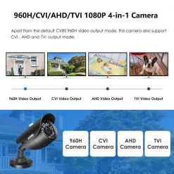 4-In-1 Wired 1080P HD Outdoor Home Bullet Security Camera Compatible with TVI/AHD/CVI Analog DVR by ZOSI -ProHT Sales Store black zosi wired security cameras 1ac 2312c bs us 2 40 1000