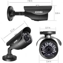 4-In-1 Wired 1080P HD Outdoor Home Bullet Security Camera Compatible with TVI/AHD/CVI Analog DVR by ZOSI -ProHT Sales Store black zosi wired security cameras 1ac 2312c bs us 2 44 1000