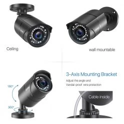 Wired 1080p HD Outdoor Home Security Camera 4-In-1 TVI/CVI/AHD/CVBS For 960H, 720P, 1080P, 5MP, 4K Analog CCTV DVR by ZOSI -ProHT Sales Store black zosi wired security cameras 1ac 2612c bs a1 fa 1000