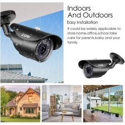 Wired 1080p Outdoor Bullet Security Camera 4-in-1 Compatible for TVI/CVI/AHD/CVBS, 120 ft. Night Vision, IP67 Waterproof by ZOSI -ProHT Sales Store black zosi wired security cameras 1ak 2312c bs us 44 1000