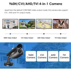 Wired 1080p Outdoor Bullet Security Camera 4-in-1 Compatible for TVI/CVI/AHD/CVBS, 120 ft. Night Vision, IP67 Waterproof by ZOSI -ProHT Sales Store black zosi wired security cameras 1ak 2312c bs us c3 1000