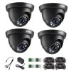 Wired 1080p Black Indoor Dome TVI Security Camera Compatible for TVI DVRs (4-Pack) by ZOSI
