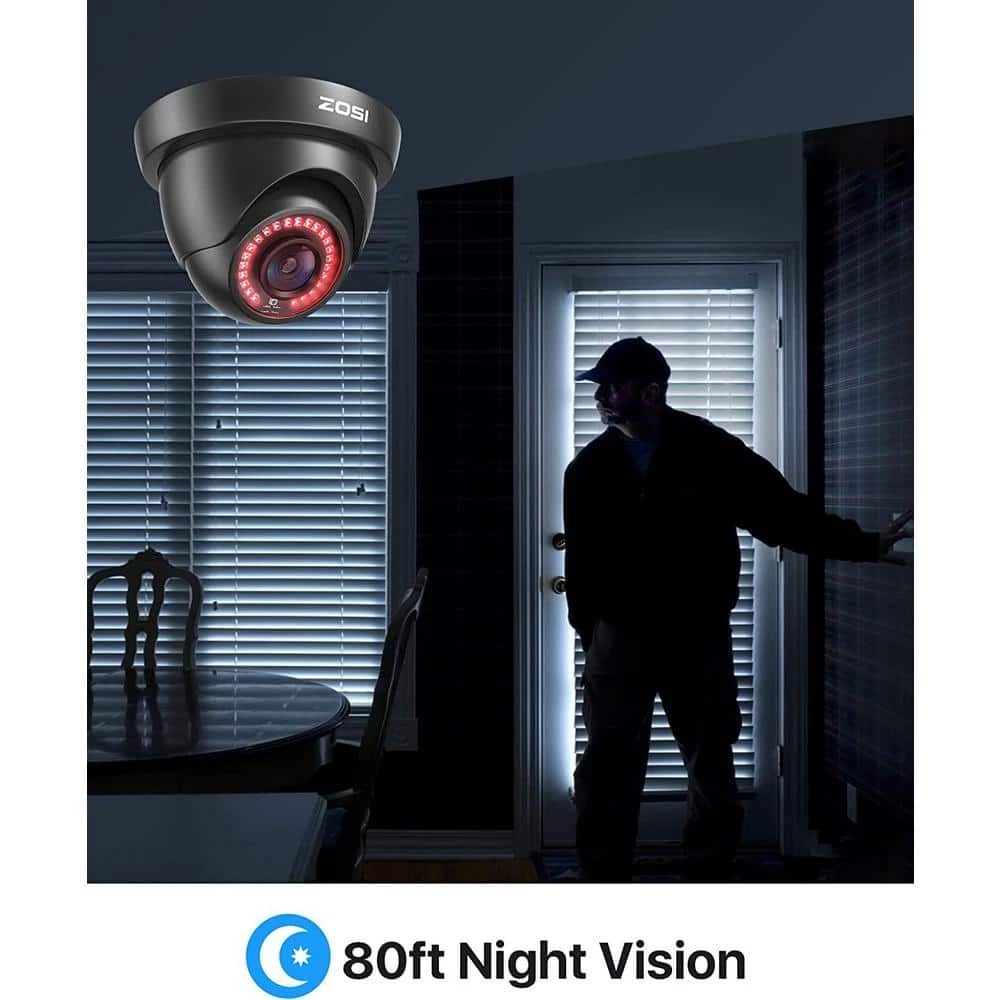 Wired 1080p Home Security Camera Compatible for All TVI DVRs, For Outdoor and Indoor by ZOSI 5 Wired 1080p Home Security Camera Compatible for All TVI DVRs, For Outdoor and Indoor by ZOSI - Image 3