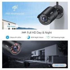 8-Channel 3MP 1TB Hard Drive NVR Surveillance System with 8 Wireless Bullet Cameras, 80 ft. Night Vision - Black by ZOSI 15 8-Channel 3MP 1TB Hard Drive NVR Surveillance System with 8 Wireless Bullet Cameras, 80 ft. Night Vision - Black by ZOSI -ProHT Sales Store black zosi wireless security camera systems zswnvk j82081 b us 40 1000