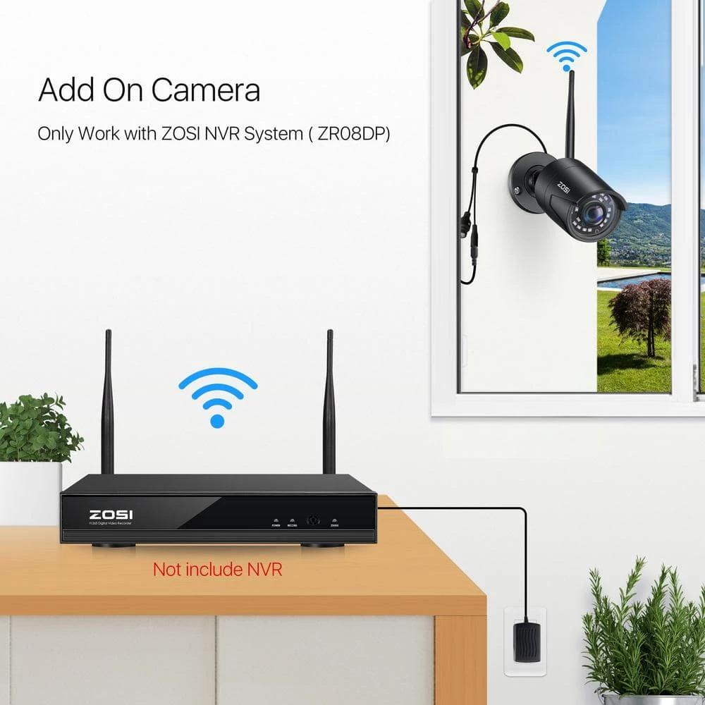 8-Channel 3MP 1TB Hard Drive NVR Surveillance System with 8 Wireless Bullet Cameras, 80 ft. Night Vision - Black by ZOSI 12 8-Channel 3MP 1TB Hard Drive NVR Surveillance System with 8 Wireless Bullet Cameras, 80 ft. Night Vision - Black by ZOSI - Image 10