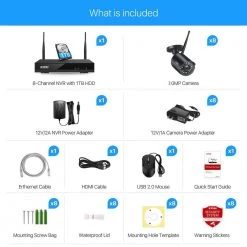 8-Channel 3MP 1TB Hard Drive NVR Surveillance System with 8 Wireless Bullet Cameras, 80 ft. Night Vision - Black by ZOSI 23 8-Channel 3MP 1TB Hard Drive NVR Surveillance System with 8 Wireless Bullet Cameras, 80 ft. Night Vision - Black by ZOSI -ProHT Sales Store black zosi wireless security camera systems zswnvk j82081 b us fa 1000