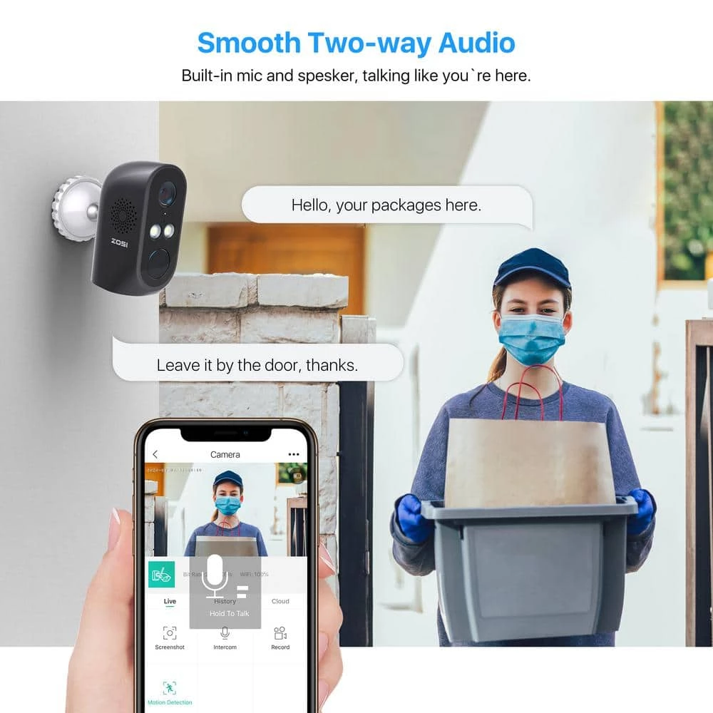 Wireless 1080P Battery Rechargeable Surveillance Camera 2-Way Audio PIR Motion Detection by ZOSI 5 Wireless 1080P Battery Rechargeable Surveillance Camera 2-Way Audio PIR Motion Detection by ZOSI - Image 3