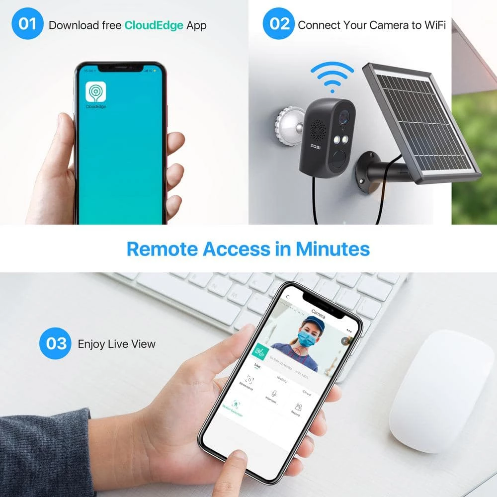 Wireless 1080P Battery Rechargeable Surveillance Camera 2-Way Audio PIR Motion Detection by ZOSI 10 Wireless 1080P Battery Rechargeable Surveillance Camera 2-Way Audio PIR Motion Detection by ZOSI - Image 8