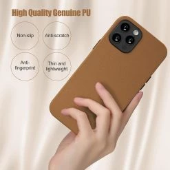 Optimum Brown PU Case with MagSafe for iPhone 12 Pro Max by ProHT -ProHT Sales Store brown proht tablets accessories 02338 1d 1000