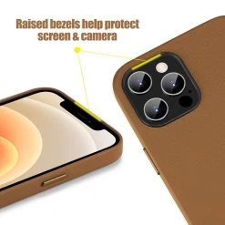 Optimum Brown PU Case with MagSafe for iPhone 12 Pro Max by ProHT -ProHT Sales Store brown proht tablets accessories 02338 a0 1000