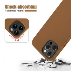 Optimum Brown PU Case with MagSafe for iPhone 12 and iPhone 12 Pro by ProHT -ProHT Sales Store brown proht tablets accessories 02340 77 1000