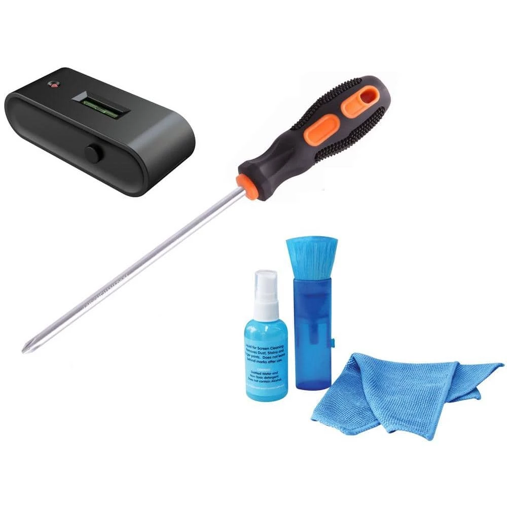 TV Mount Installation Tool Kit with Compact Level/Stud Finder Combo, Cleaning Kit, and Screw Driver Set by ProHT 1 TV Mount Installation Tool Kit with Compact Level/Stud Finder Combo, Cleaning Kit, and Screw Driver Set by ProHT