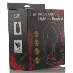 Gaming Headset with Backlighting, Black and Red by ProHT -ProHT Sales Store proht headphones 87016 fa 1000