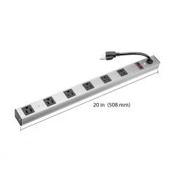 3 ft. 8-Outlet Aluminum Power Strip with Power Cord by ProHT -ProHT Sales Store proht power strips 03197 22 a0 1000