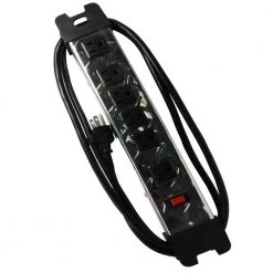 6-Outlet Metal Power Strip with 3 ft. Power Cord by ProHT