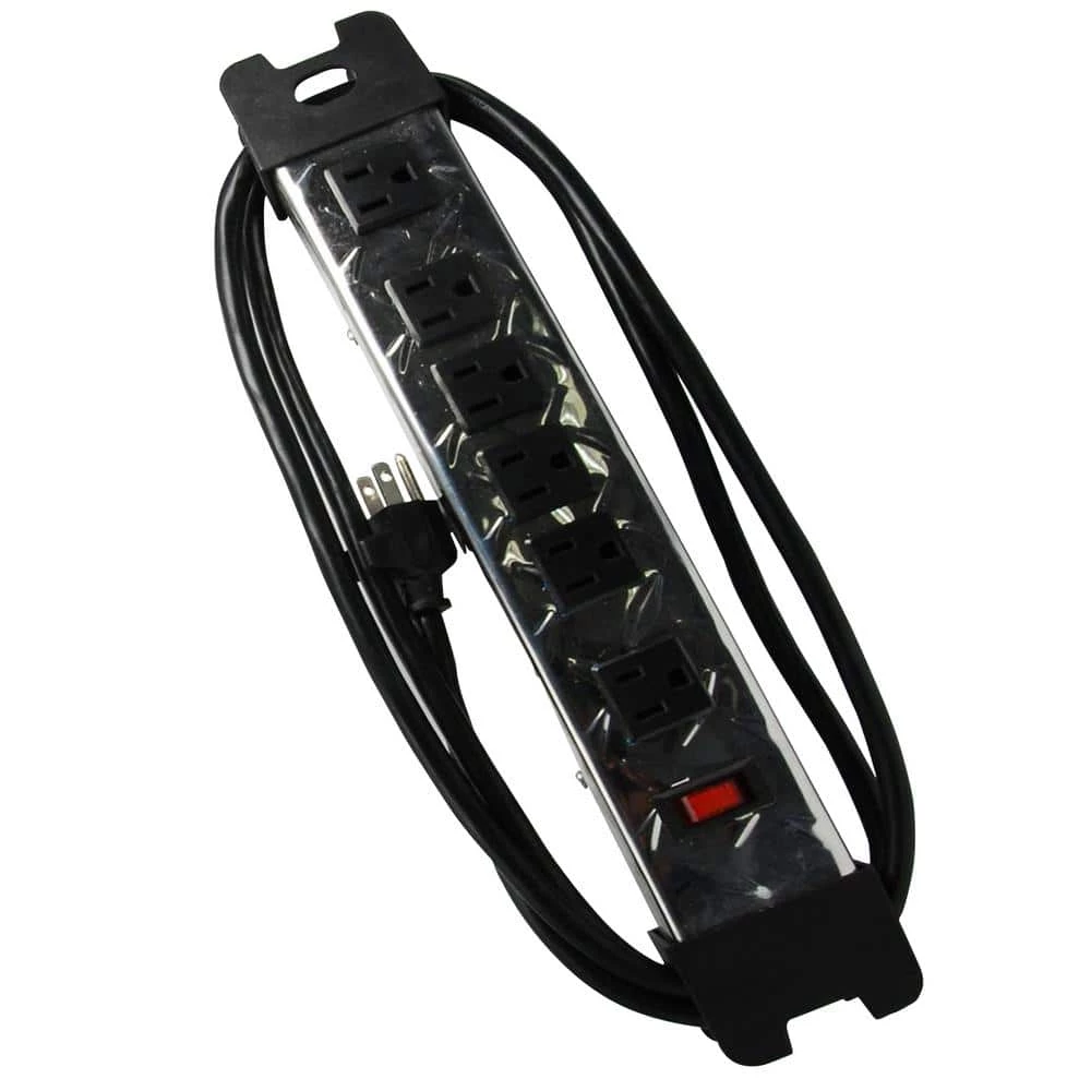 6-Outlet Metal Power Strip with 3 ft. Power Cord by ProHT 3 6-Outlet Metal Power Strip with 3 ft. Power Cord by ProHT