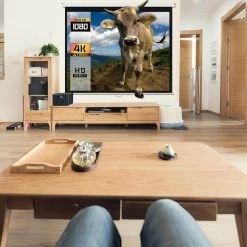 120 in. Manual Projection Screen with White Frame by ProHT -ProHT Sales Store proht projector screens 05352 22 40 1000