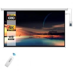 100 in. Electric Projection Screen with White Frame by ProHT -ProHT Sales Store proht projector screens 05355 22 76 1000