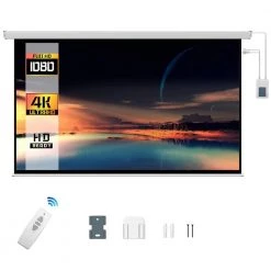 100 in. Electric Projection Screen with White Frame by ProHT -ProHT Sales Store proht projector screens 05355 22 c3 1000