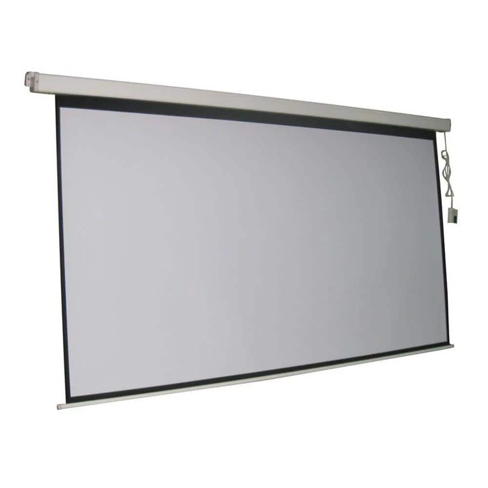 100 in. Electric Projection Screen with White Frame by ProHT 3 100 in. Electric Projection Screen with White Frame by ProHT