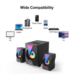 13 in. Pro Gaming Speaker with RGB Lights, Subwoofer, and Included Remote Control by ProHT -ProHT Sales Store proht stereo systems 88036 fa 1000