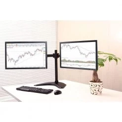 Dual Monitor Desk Mount Arm for 13 in. - 27 in. Screens, Holds 2 Monitors, 45 Degree Tilt, 17.6 lb. Capacity by ProHT -ProHT Sales Store proht tv mounts 05308 1f 1000