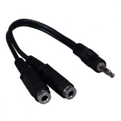 6 in. 3.5 mm Stereo Male to Two 3.5 mm Stereo Female Audio Cable by SANOXY