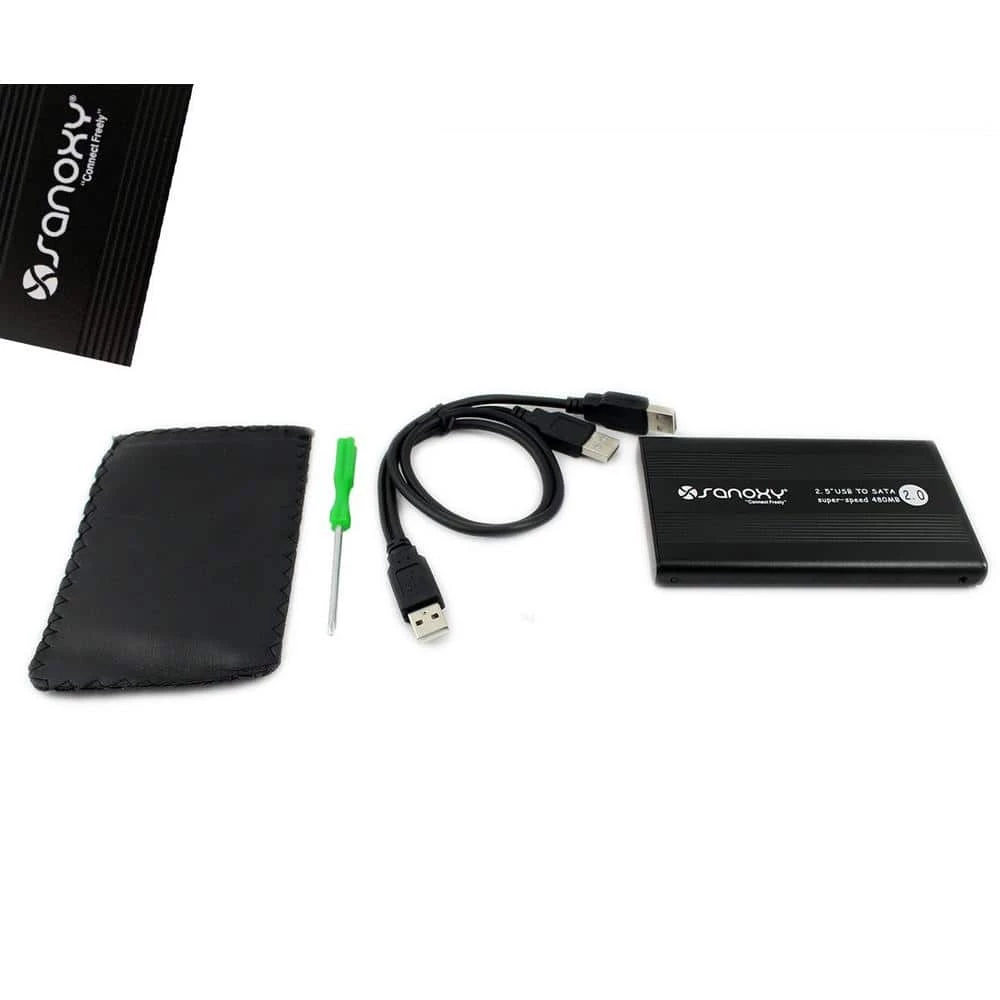 USB 2.0 External 2.5 in. HDD Enclosure Case for PC/Mac, Sata Black by SANOXY 3 USB 2.0 External 2.5 in. HDD Enclosure Case for PC/Mac, Sata Black by SANOXY