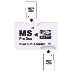 Dual Slot MicroSD to MS PRO DUO Adapter for Sony PSP, Converts 2-MicroSD or MicroSDHC Cards, White by SANOXY 10 Dual Slot MicroSD to MS PRO DUO Adapter for Sony PSP, Converts 2-MicroSD or MicroSDHC Cards, White by SANOXY -ProHT Sales Store sanoxy computer laptop accessories snx microsd produo w 4f 1000