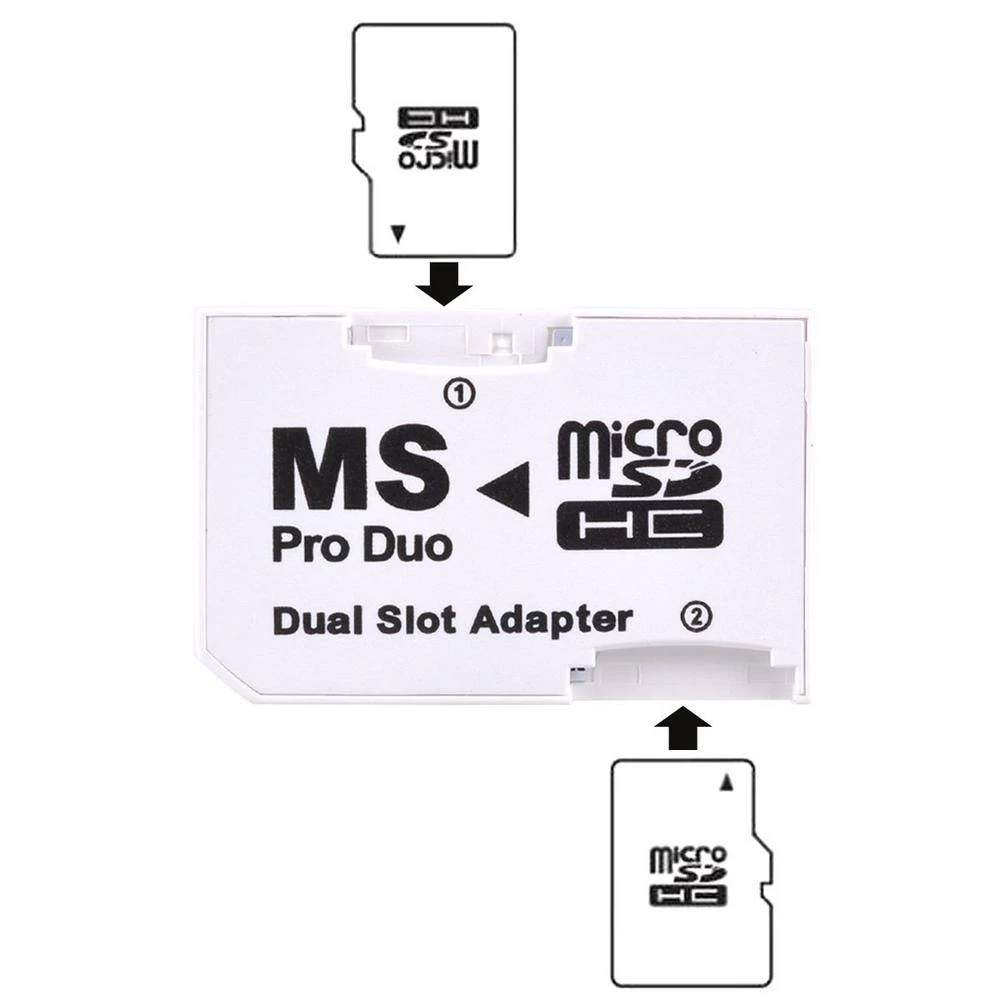 Dual Slot MicroSD to MS PRO DUO Adapter for Sony PSP, Converts 2-MicroSD or MicroSDHC Cards, White by SANOXY 5 Dual Slot MicroSD to MS PRO DUO Adapter for Sony PSP, Converts 2-MicroSD or MicroSDHC Cards, White by SANOXY - Image 3