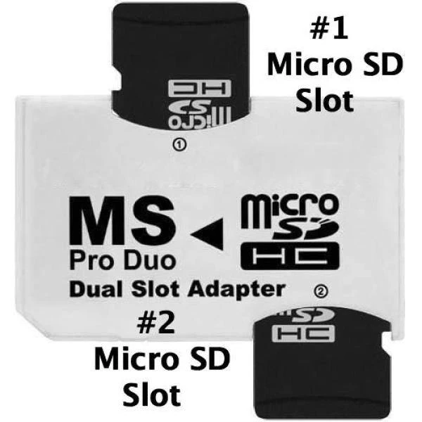 Dual Slot MicroSD to MS PRO DUO Adapter for Sony PSP, Converts 2-MicroSD or MicroSDHC Cards, White by SANOXY 8 Dual Slot MicroSD to MS PRO DUO Adapter for Sony PSP, Converts 2-MicroSD or MicroSDHC Cards, White by SANOXY - Image 6