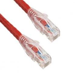 2 ft. Cat6 550 MHz UTP Ethernet Network Patch Cable with Clear Snagless Boot, Red by SANOXY