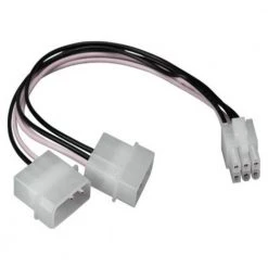 8 in. 6-pin PCI Express to Two 5.25 in. Male Power Adapter Cable by SANOXY