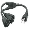 14 in. 16 AWG Power Cord Splitter Cable (2 NEMA 5-15R to 1 NEMA 5-15P) by SANOXY