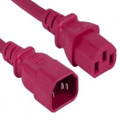 4 ft. 18 AWG Computer Power Extension Cord (IEC320 C13 to IEC320 C14), Red by SANOXY