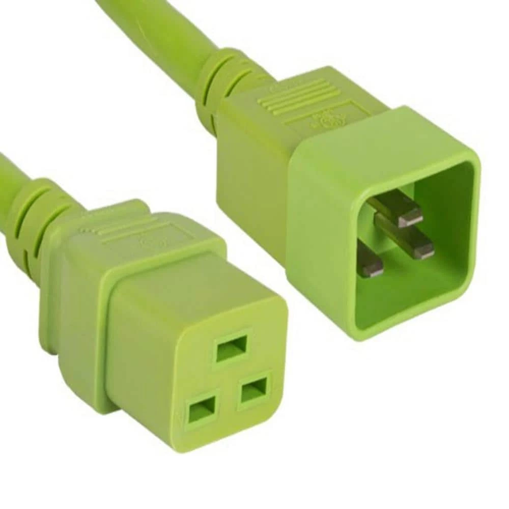 8 ft. 12 AWG 20 Amp 250-Volt Heavy-Duty Power Cord (IEC320 C20 to IEC320 C19), Green by SANOXY 3 8 ft. 12 AWG 20 Amp 250-Volt Heavy-Duty Power Cord (IEC320 C20 to IEC320 C19), Green by SANOXY