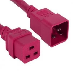 6 ft. 12 AWG 20 Amp 250-Volt Heavy-Duty Power Cord (IEC320 C20 to IEC320 C19), Red by SANOXY