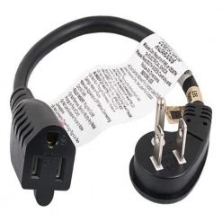 1 ft. Ultra Low Profile Power Extension Cord (NEMA 5-15P to NEMA 5-15R), Black by SANOXY