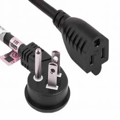 3 ft. Ultr Amp Low Profile Power Extension Cord (NEM Amp 5-15P to NEM Amp 5-15R), Black by SANOXY