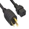 6 ft. 12 AWG 20 Amp 125-Volt Heavy-Duty Power Cord (NEMA L5-20P to IEC 320 C19), Black by SANOXY